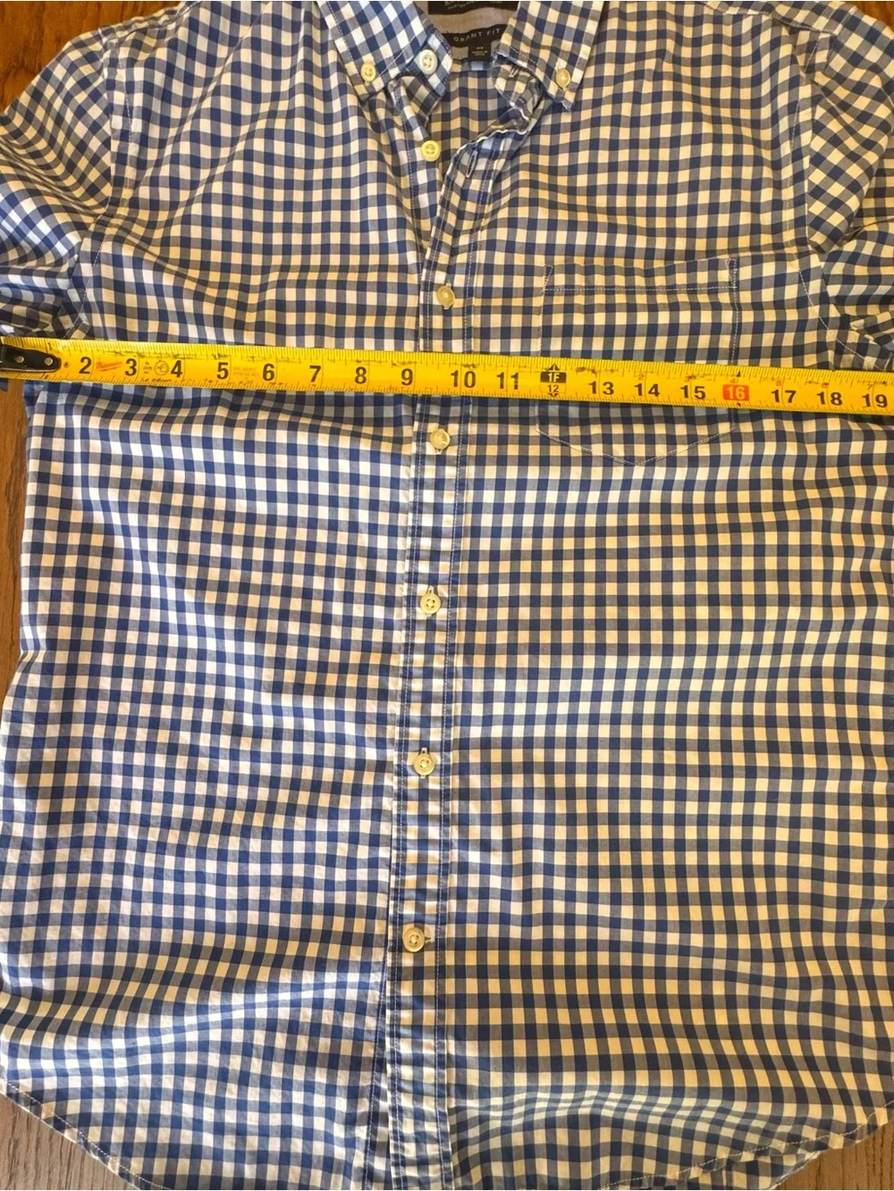 Banana Republic Shirt Mens M Blue Cotton Gingham Grant Preppy Business Casual